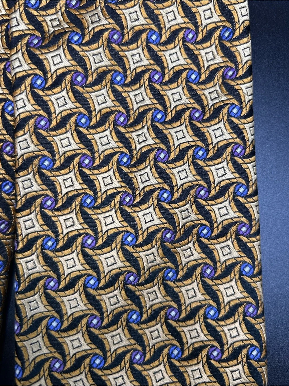 JZ Richard’s 100% Silk Tie - Gold, Blue, Purple